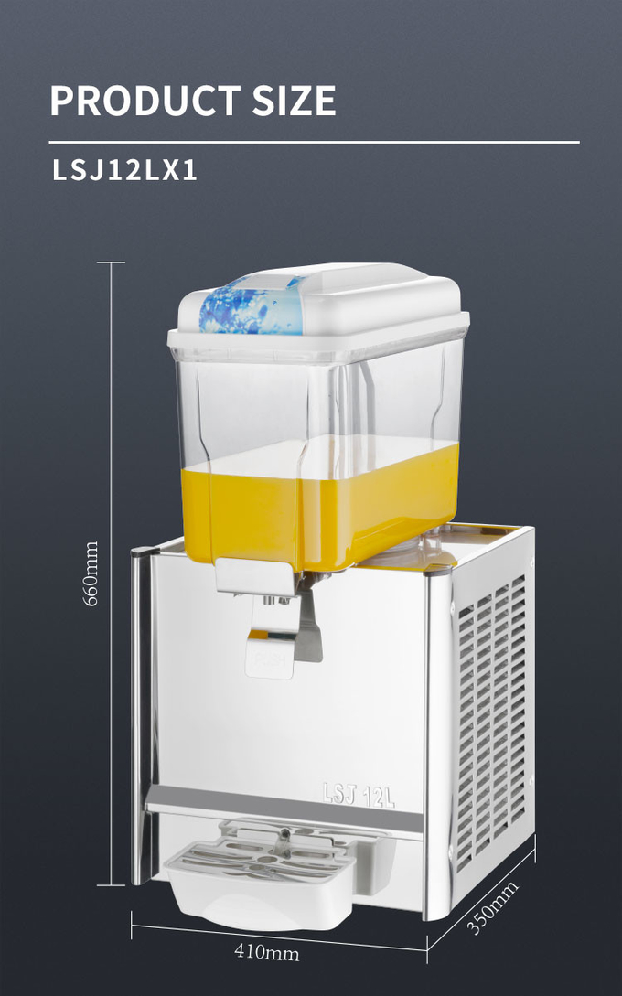 Mini Ticari Meyve Suyu Dağıtıcı Makinesi 12l Sıkacağı Çift Tanklı Karışık İçecek Soğuk İçecek 6
