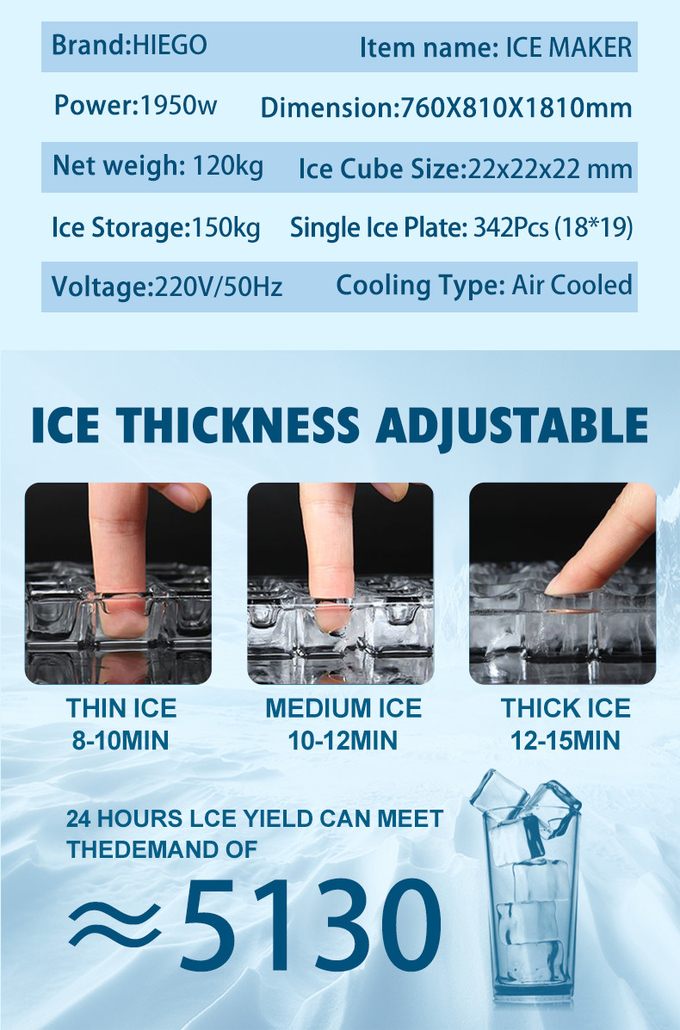 Hava Soğutma Sistemli ve Buz Satabilen 400kg / Gün Buz Küpü Yapma Makinesi 8