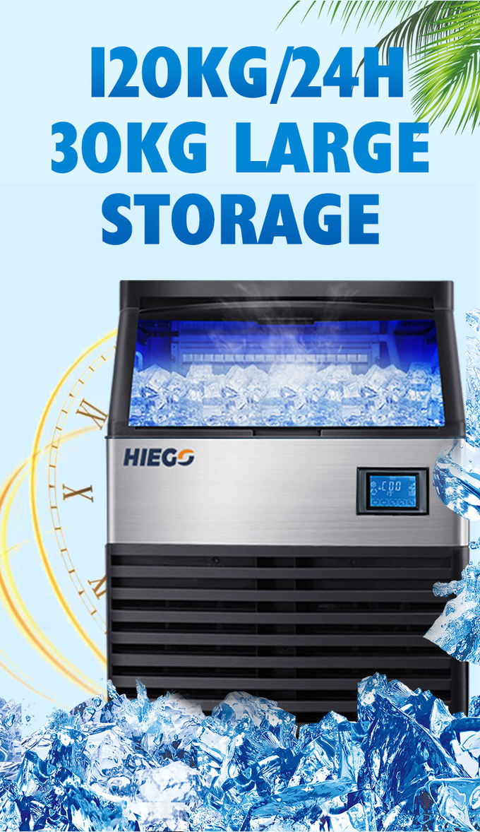 35kg Tam Otomatik Buz Makinesi 100kg Buzdolabı Buz Yapıcı Hava Soğutma 1