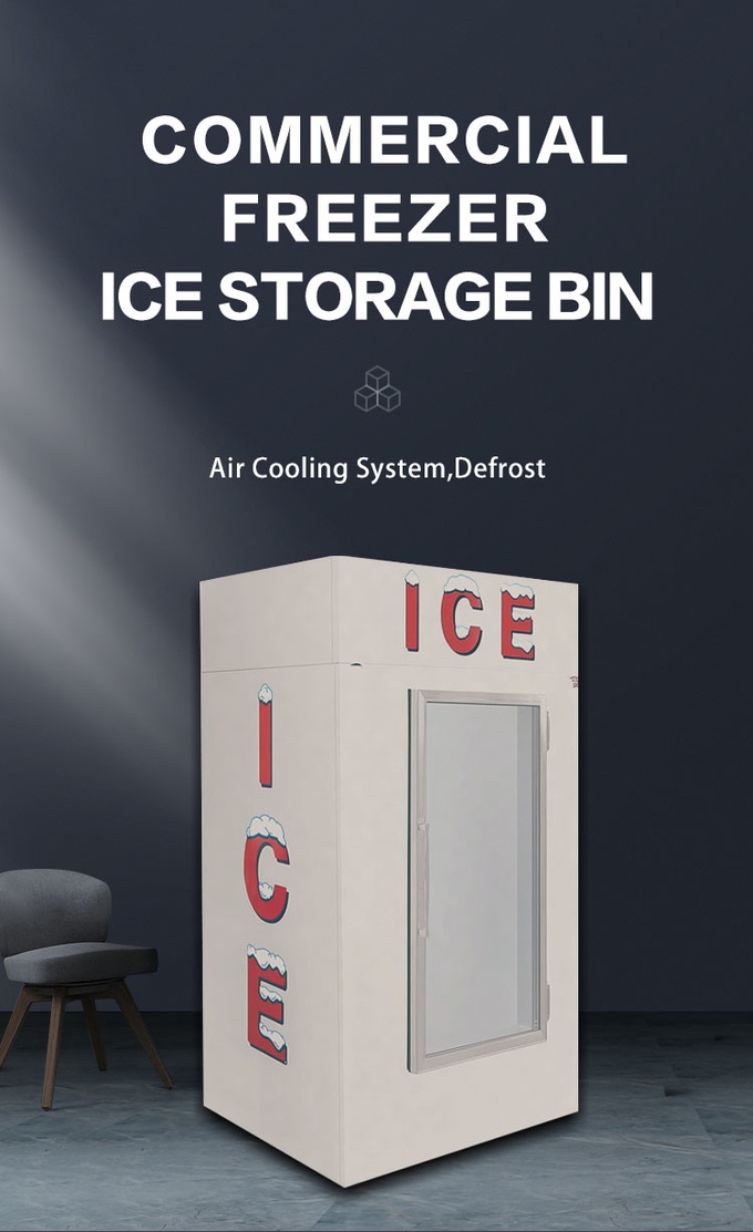 Hava Soğutma Cam Kapı Buz Merchandiser Paslanmaz Çelik 850l Dondurma Vitrini 0